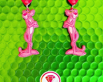Comic earrings, cartoon earrings, panther earrings, funny cartoon earrings