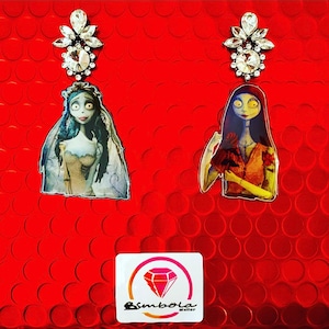 Pendientes Orecchini di Halloween orecchini sposa Pendientes Orecchini Sally orecchini freak orecchini raccapriccianti orecchini pendientes terrore orecchini Emily