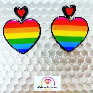 Rainbow earrings rainbow earrings Lgtb earrings earrings earrings gay pride earring love is love earrings heart earrings