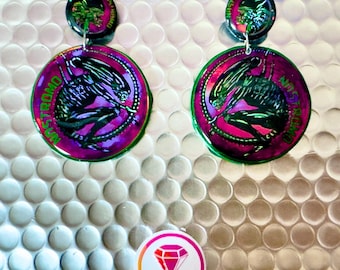 Alien earrings resin earrings creepy earrings custom earrings Extraterrestrial earrings Martian Nostrum spaceship ufo ufo