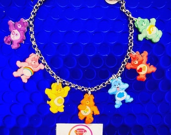 Bear bracelet, bear bracelet, eighties bracelet, bear wristband, steel chain, funny bracelet, colorful bracelet, bear bracelet