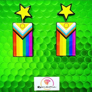 Rainbow earrings rainbow earrings LGBT earrings gay pride earrings pride earring love is love heart earrings
