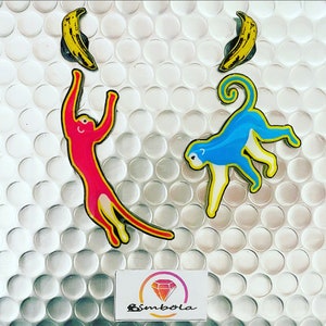 Earrings monkey earrings tropical earrings summer earrings resin earrings funny earrings freak earrings customised earrings