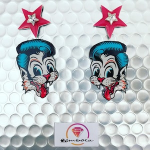 Boucles d'oreilles chat boucles d'oreilles chat boucles d'oreilles Rockabilly boucles d'oreilles pin up boucles d'oreilles boucles d'oreilles boucles d'oreilles Rock boucles d'oreilles boucles d'oreilles