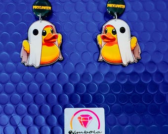 Rubber Duck Earrings Rubber Duck Earrings Halloween Earrings Spooky Earrings Creepy Earring Bathing Duck Aretes