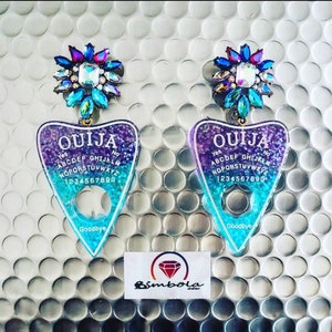 Pendientes flor flower earrings Pendientes ouija earrings Pendientes resina pendientes cómodos pendientes Halloween earrings