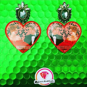 Heart earrings, pretty woman earrings, Valentine&#39;s Day earrings, light earring, resin earrings