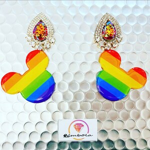 Orecchini arcobaleno, orecchini LGBT, orecchini gay pride, orecchini pride, orecchini a cuore love is love