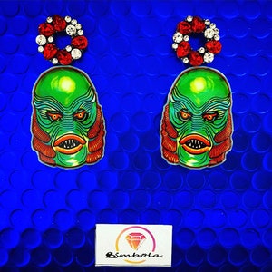 Earrings creature lagoon creature earrings Earrings monster monster earrings custom earrings Earrings Halloween earring monster