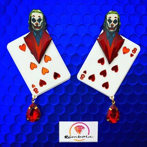 In attesa di carte poker orecchini Clown orecchini clown orecchini orecchini orecchini cuori Orecchini cartone animato Orecchini cartoni animati