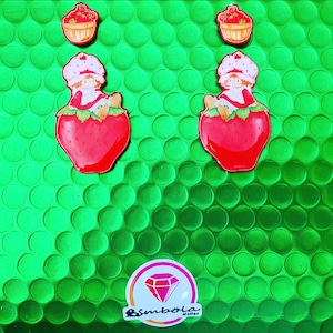 Pendientes tarta de fresa fruit earrings Pendientes pin up earrings cake earrings summer earrings cartoon earrings strawberry earrings