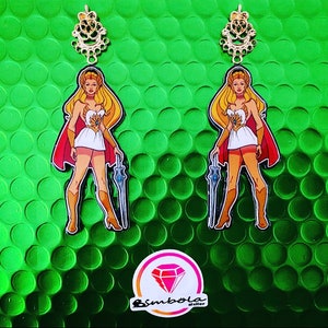 Pendientes princesas prinses oorbellen Comic oorbellen oorbellen Vrouw oorbellen Guerrers oorbellen krijger oorbellen