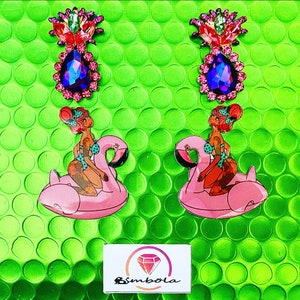 Earrings animal print earrings Earrings pin up earrings mutant wear design earrings tattoo earrings Earrings old school earrings