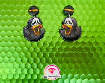 Rubber Duck Earrings Rubber Duck Earrings Halloween Earrings Spooky Earrings Creepy Earring Bathing Duck Aretes