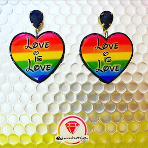 Rainbow earrings rainbow earrings LGBT earrings gay pride earrings pride earring love is love heart earrings