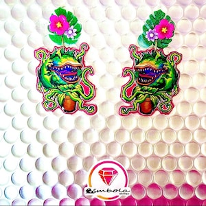 Vleesetende plant oorbellen vleesetende plant oorbellen Monster oorbellen monster oorbellen aangepaste oorbellen Halloween oorbel