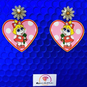 Pendientes corazones heart earrings Pendientes pin up earrings mutant wear pendientes cerdita pig earrings Pendientes rana frog earrings