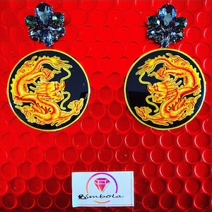 Dragon earrings dragon earrings traditional tattoo earrings colorful earrings that do not weigh colorful earrings japan earrings