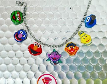 Neighborhood necklace, eighties necklace, cartoon necklace, chain, funny necklace, colorful necklace, cartoon necklace, choker