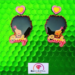 Curly earrings earrings earrings afro earrings earrings women woman earrings Curly girl earrings Earrings Curly hair earrings