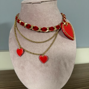 Valentine's Day necklace love necklace velvet necklace heart necklace love necklace women's necklace Christmas necklace rhinestone necklace chain necklace