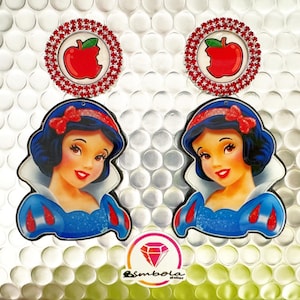 Boucles d'oreilles Blanche-Neige, boucles d'oreilles pomme croquée, boucles d'oreilles chaussures, boucles d'oreilles tête de Cendrillon, boucles d'oreilles princesse Méchante Reine
