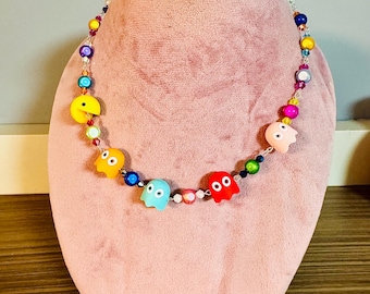 Coconut ghost necklace, game necklace, colorful necklace, ball necklace, adjustable necklace