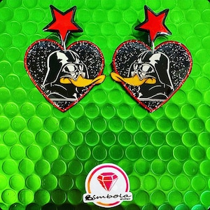 Paro oorbellen eend oorbellen oorbellen ruimte oorbellen exclusieve oorbellen exclusief design oorbellen Cartoon oorbellen hart glitter oorbellen