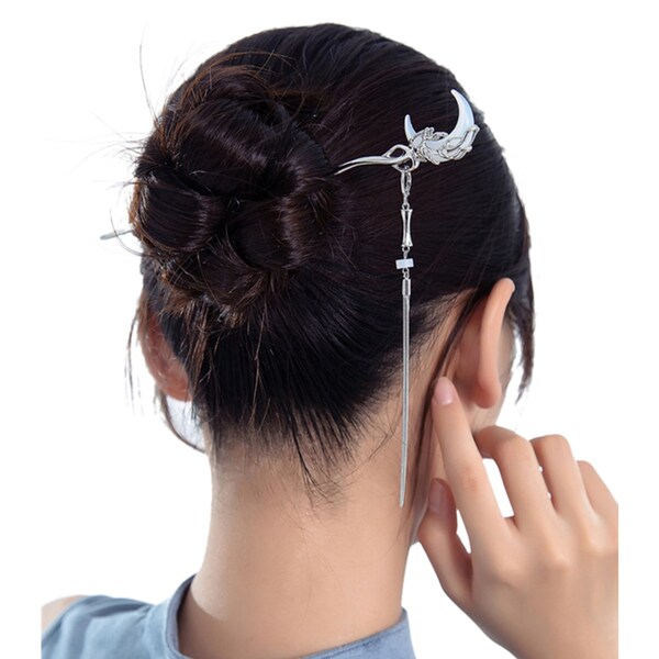 Handmade Original Design, Romantic Utopia Moon Style Hair Stick, Silvery Hair Head Accessories, Hairpin Gift for Her