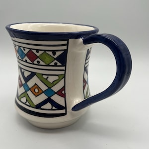 Moroccan Beldi Mug, Handmade, Boho Ceramic Tea Mug from Morocco