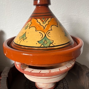 Tajine Tagine Taschin 32 cm Handmade Lead-free Moroccan Stew Pot Handpainted Clay Pot from Morocco Pot Induction Cooking Tajine Sawira