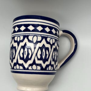 Moroccan Beldi Mug, Handmade, Boho Ceramic Tea Mug from Morocco