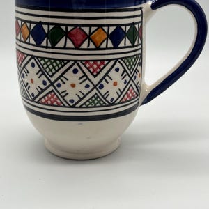 Moroccan Beldi Mug, Handmade, Boho Ceramic Tea Mug from Morocco
