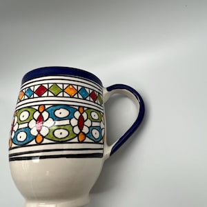 Moroccan Beldi Mug, Handmade, Boho Ceramic Tea Mug from Morocco