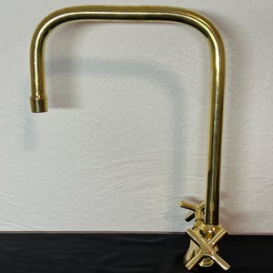 Vintage Unpainted Brass Bathroom Faucet - Double Handle Deck Mounted Sink Faucet - Raw Brass Bar Faucet