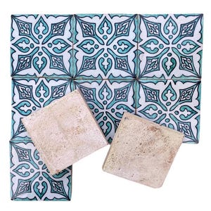 Moroccan Zellige, handmade and hand-painted Moroccan tiles, 10/10 cm decorative tiles, Moroccan tiles.