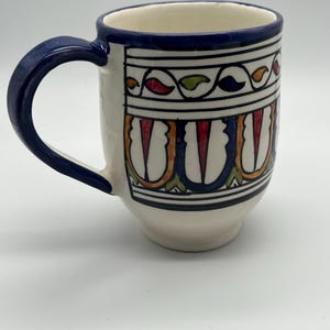 Moroccan Beldi Mug, Handmade, Boho Ceramic Tea Mug from Morocco
