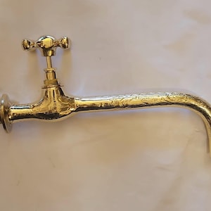 Unpainted brass faucet, garden faucet, wall mounted faucet, brass spout
