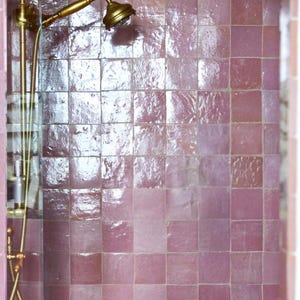 Moroccan Zellige tiles in rose, 10 x 10 cm, mosaic tiles. Minimum order quantity: 10 pieces/tiles