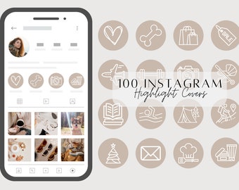 Highlight Cover Template | Highlight Covers | Neutral Highlight Covers | Instagram Template | Neutral Aesthetic | Canva | Social Media