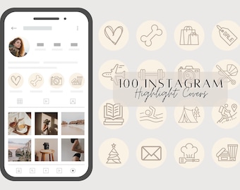 Neutral Cream Highlight Cover Template | Highlight Covers | Highlight Covers | Instagram Template | Neutral Aesthetic | Canva | Social Media