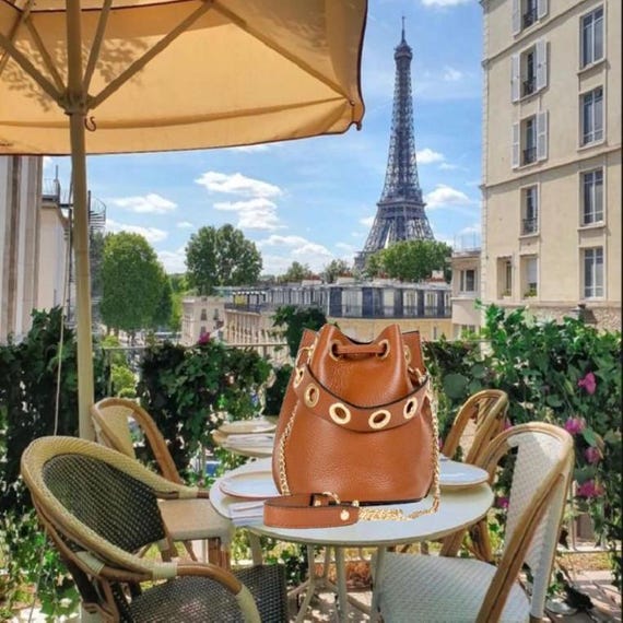 Camel bucket bag sale