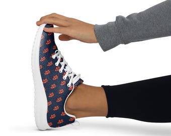 Women’s athletic shoes navy blue and orange football sports teams