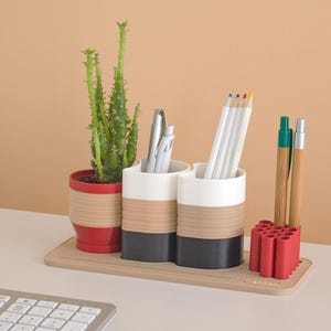 Schreibtischorganisator Stiftehalter, Schreibtischzubehör für Schreibtischaufbewahrung und Büroorganisator, ideal für Schreibtischset