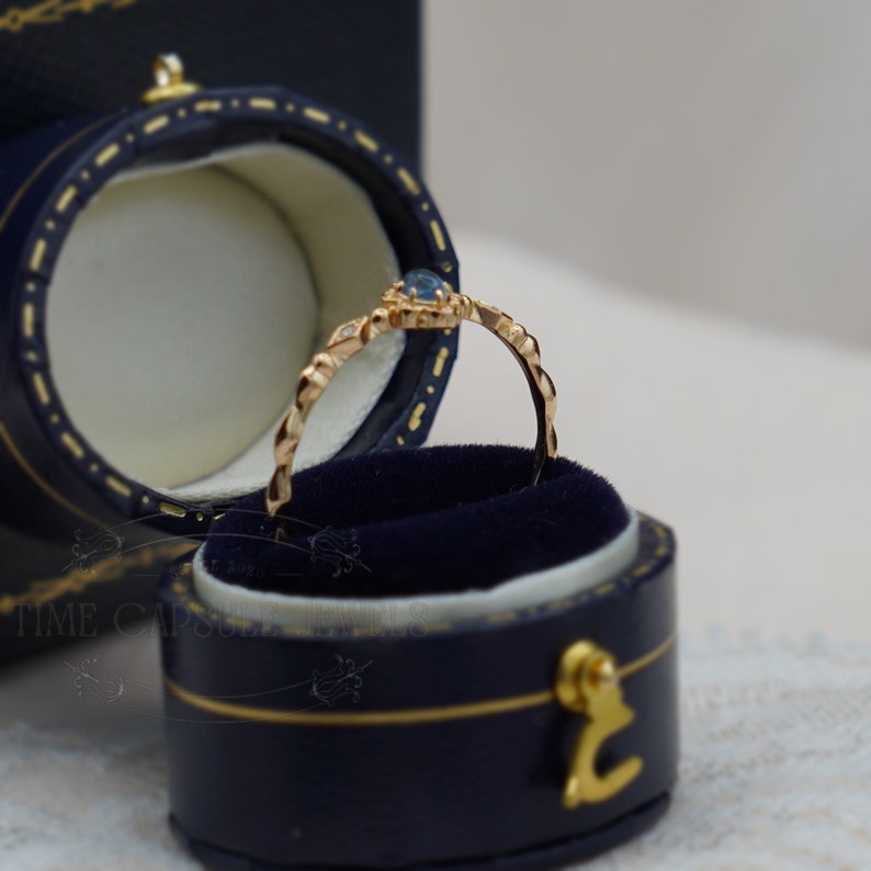 Vintage Natural Aquamarine Ring, March Birthstone, Aquamarine Engagement Ring, Flower Ring, Promise Ring, Blue Stone Ring, Dainty Ring image 7