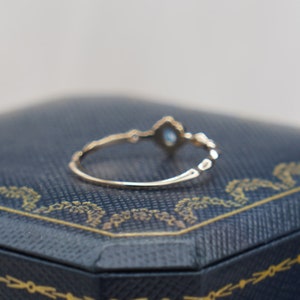 Vintage Natural Aquamarine Ring, March Birthstone, Aquamarine Engagement Ring, Flower Ring, Promise Ring, Blue Stone Ring, Dainty Ring image 6