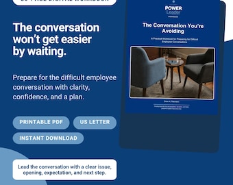 Difficult Conversations Workbook for Managers | Employee Performance and Accountability Planner | Printable Fillable PDF