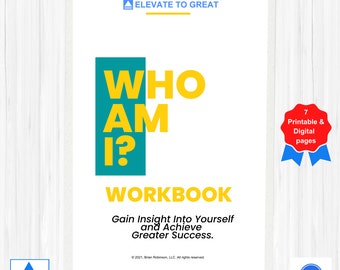 Who Am I? Self-Awareness Workbook | Inner Self Workbook | Success | Life Goal Planning | Life Coaching Workbook | Personal Development