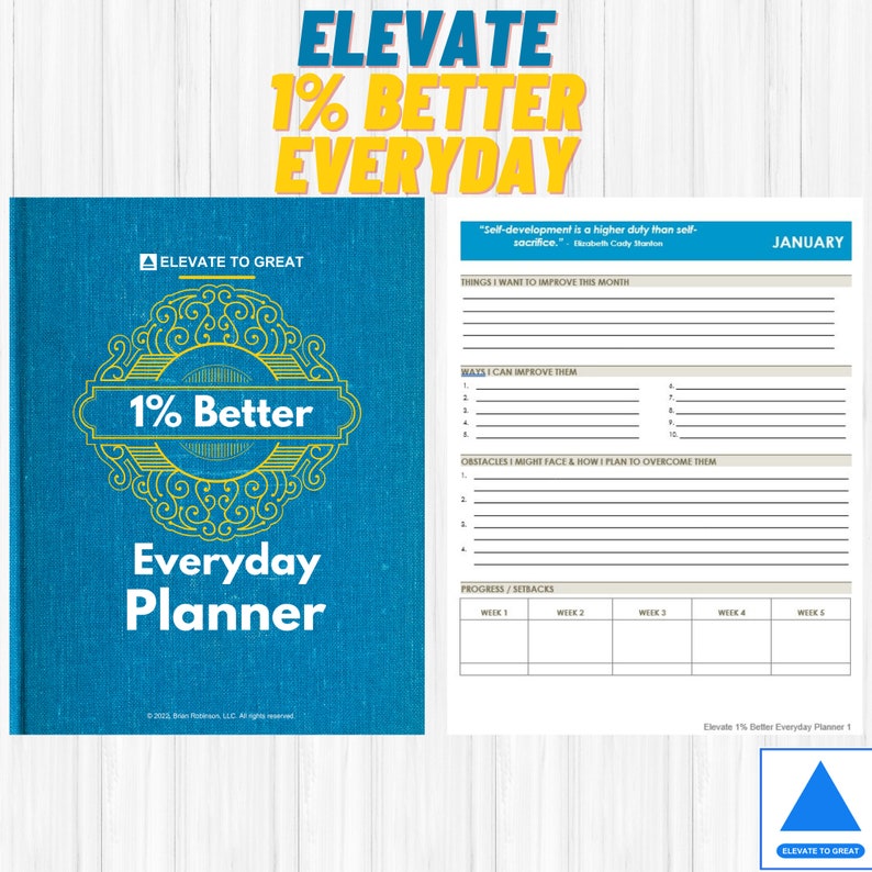 1% Better Everyday Planner | Annual Planner | Printable Planner ...