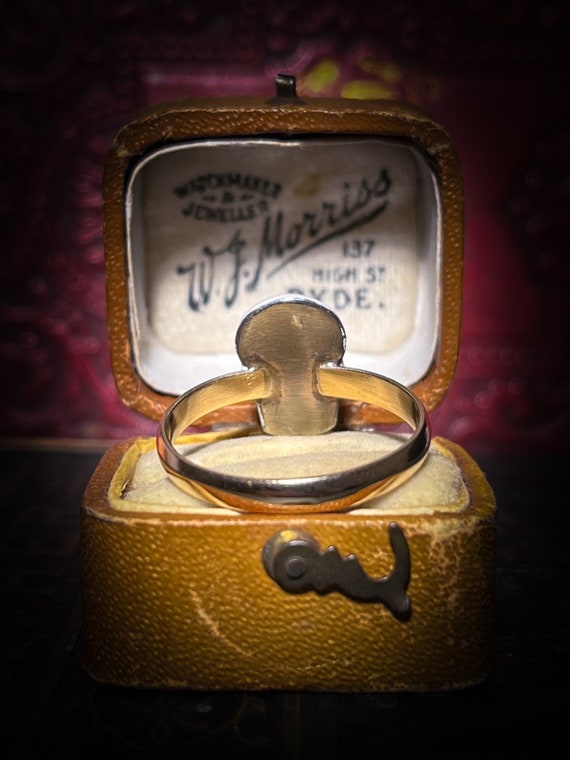 Vintage Memento Mori 9 Carat Gold Skull Ring Pink… - image 7